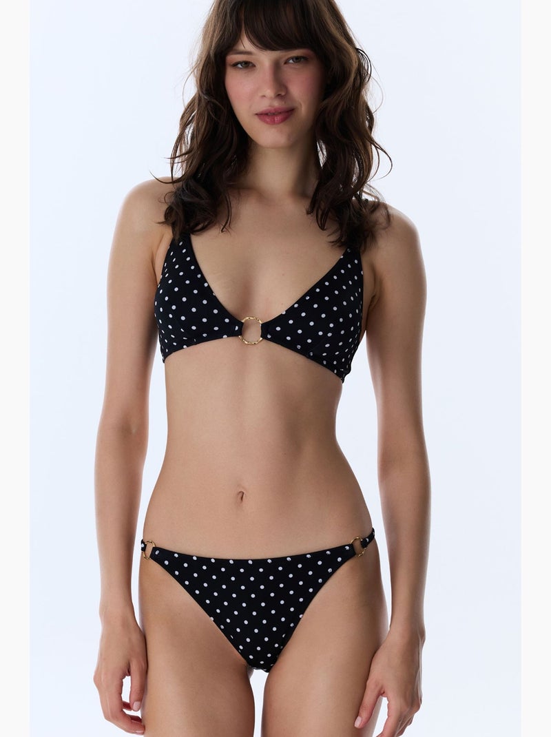 Top bikini a reggiseno a pois penti Nero - Kiabi