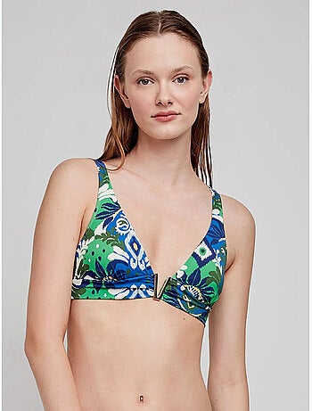 Top bikini a triangolo fantasia tribale