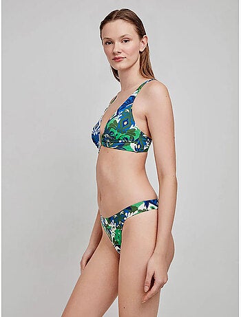 Top bikini a triangolo fantasia tribale