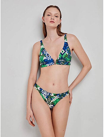 Top bikini a triangolo fantasia tribale