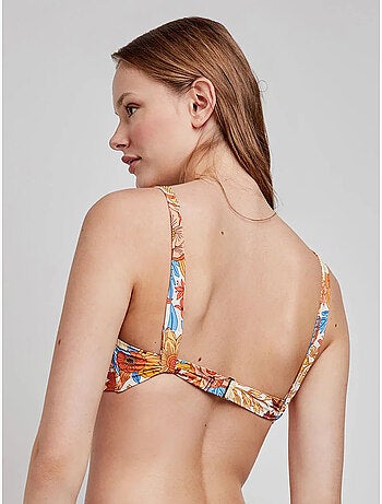 Top bikini a triangolo senza ferretto