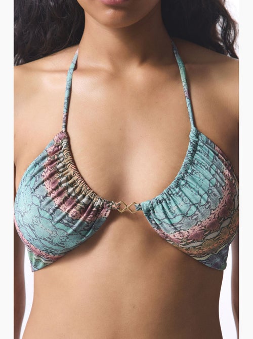Top bikini aida reverse v con stampa serpente penti - Kiabi