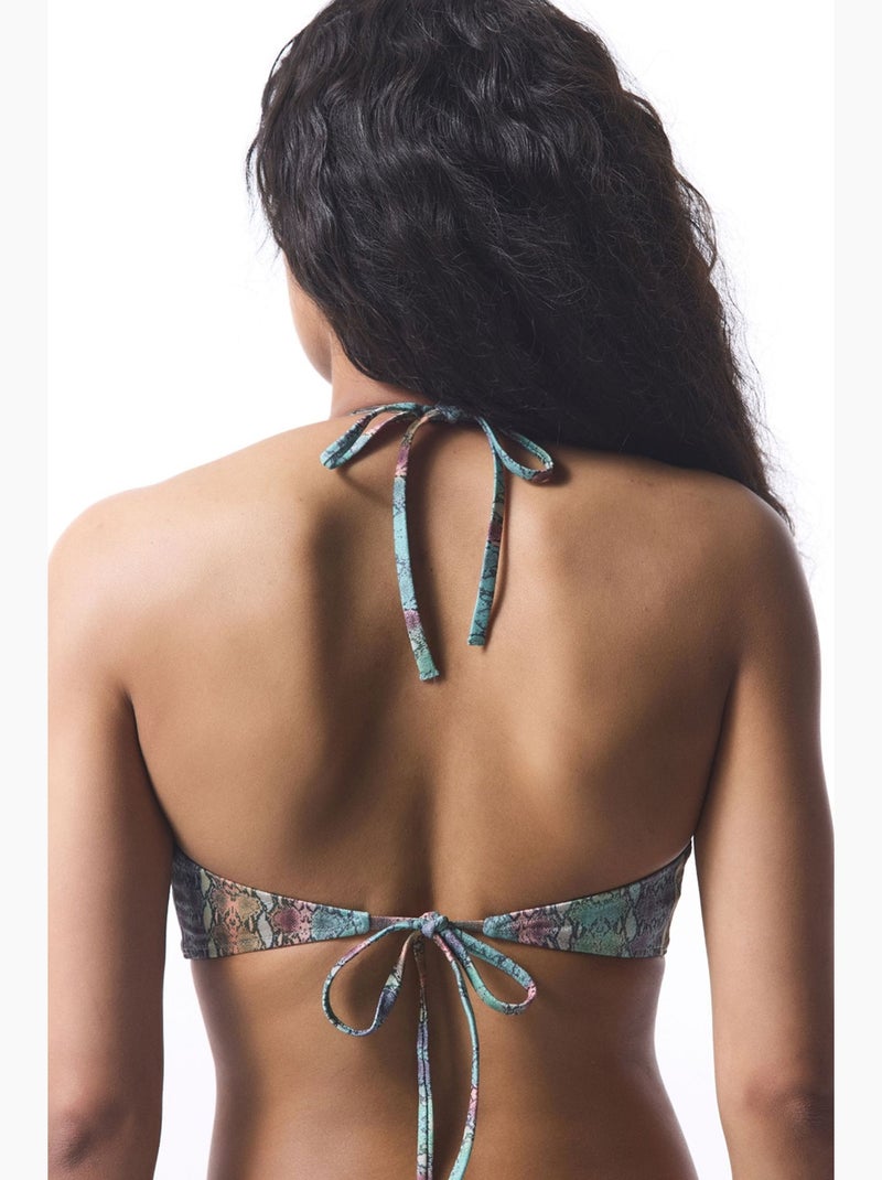 Top bikini aida reverse v con stampa serpente penti Verde menta - Kiabi