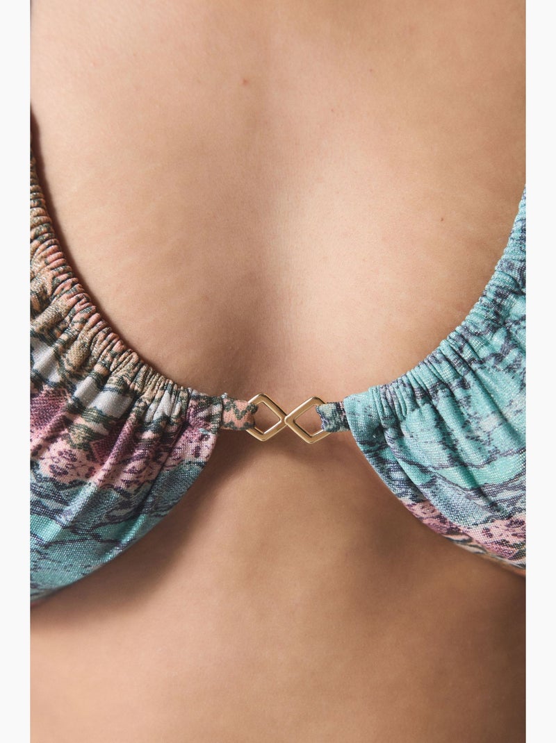 Top bikini aida reverse v con stampa serpente penti Verde menta - Kiabi