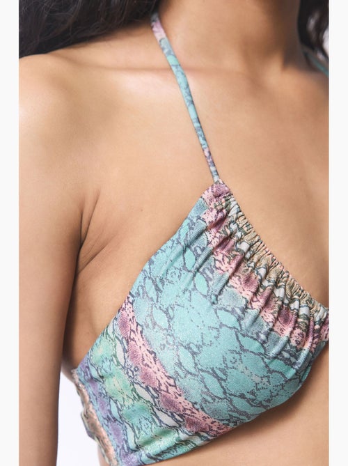 Top bikini aida reverse v con stampa serpente penti - Kiabi