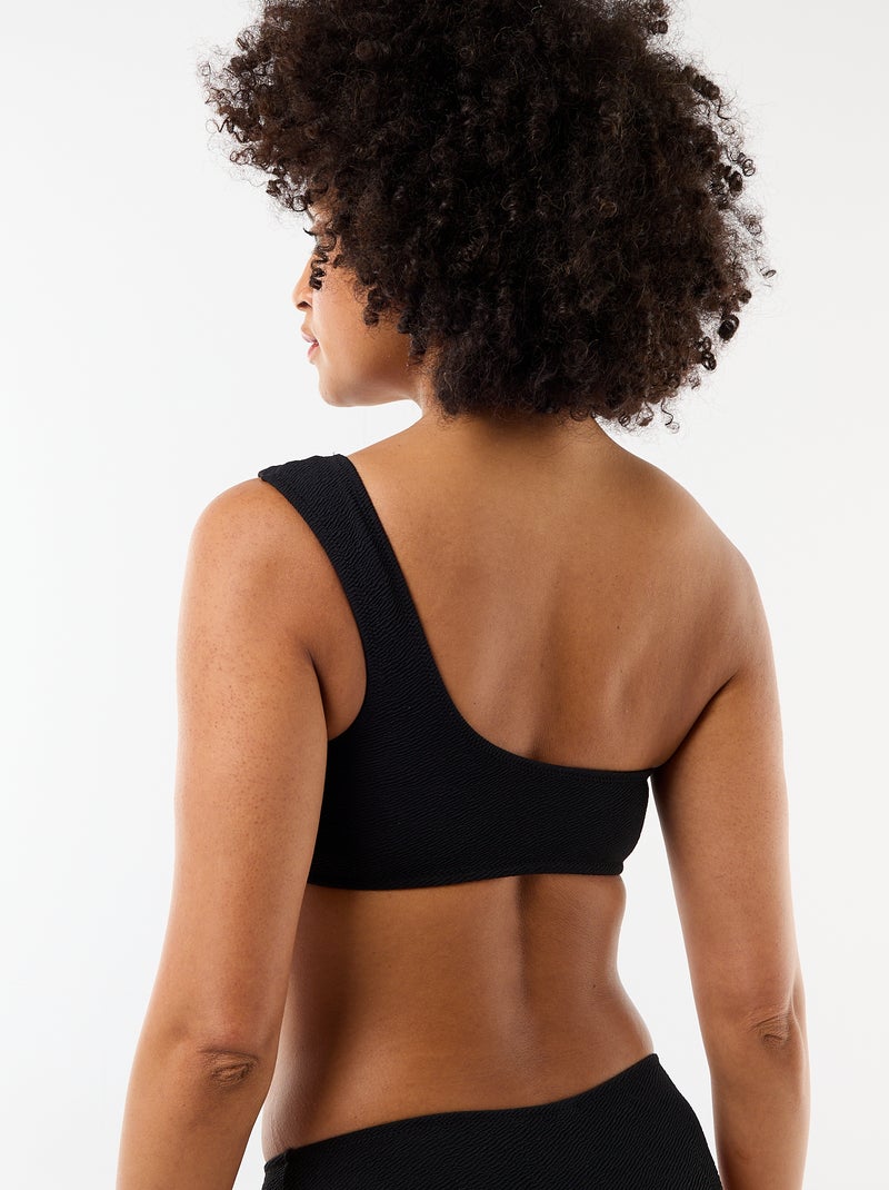Top bikini asimmetrico con gioiello dorato Nero - Kiabi