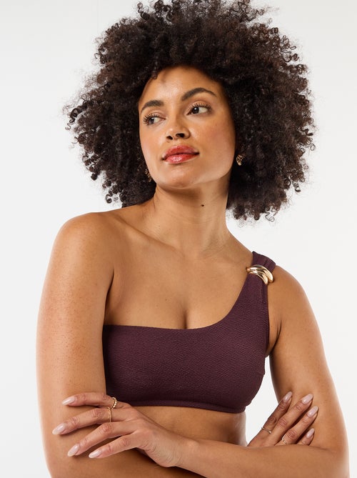 Top bikini asimmetrico con gioiello dorato - Kiabi