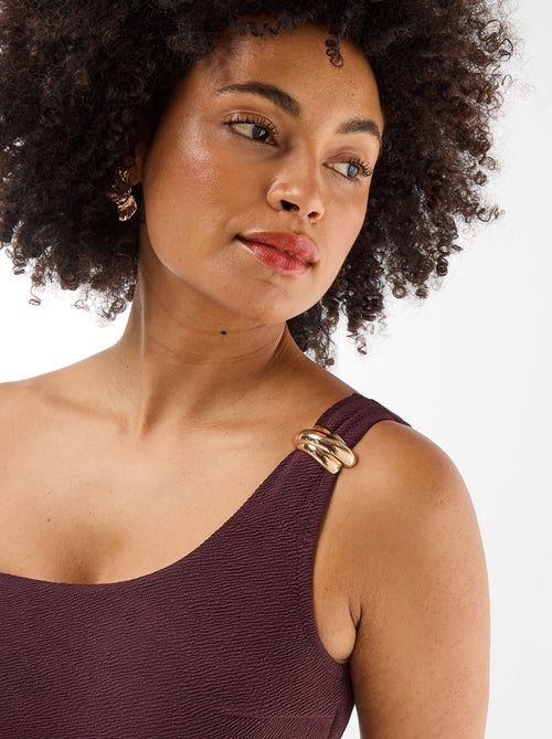 Top bikini asimmetrico con gioiello dorato - Kiabi