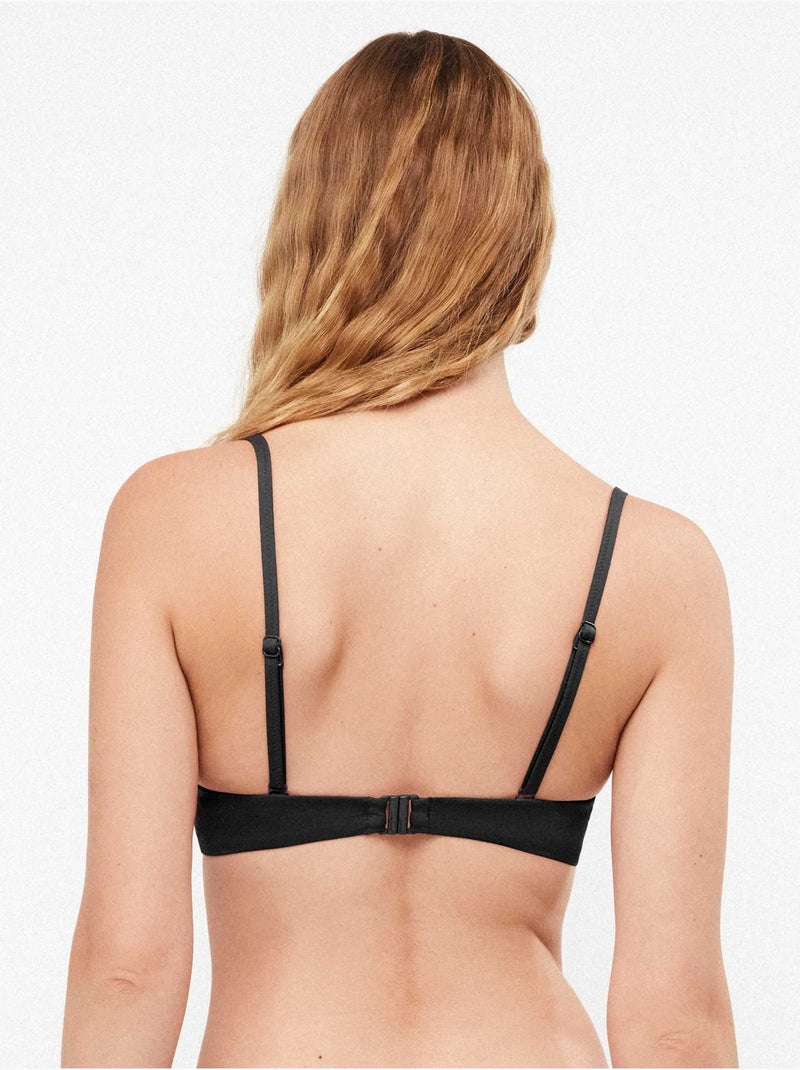 Top bikini balconette liscio Nero - Kiabi