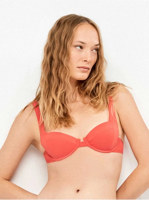 Top bikini balconette rosso - Kiabi