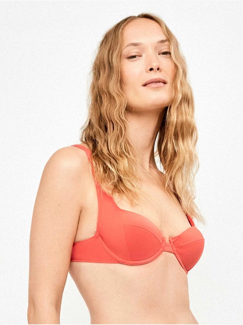 Top bikini balconette rosso - Kiabi