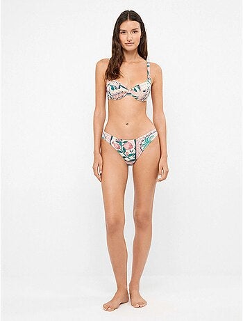 Top bikini balconette stampato