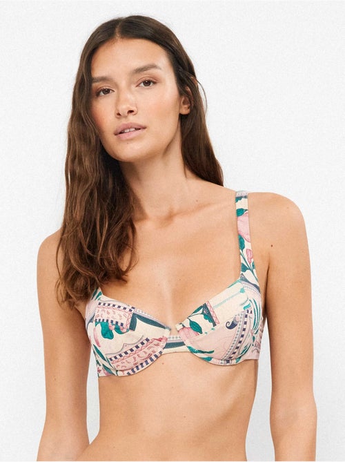 Top bikini balconette stampato - Kiabi Top bikini balconette stampato - Kiabi