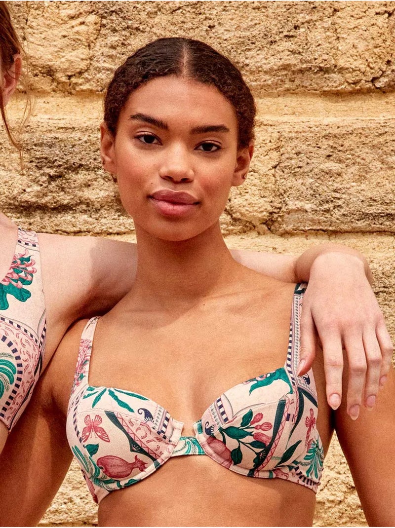Top bikini balconette stampato Multicolore - Kiabi