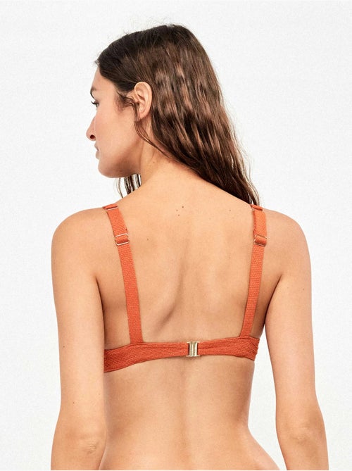 Top bikini balconette tessuto piqué lurex dorato - Kiabi Top bikini balconette tessuto piqué lurex dorato - Kiabi