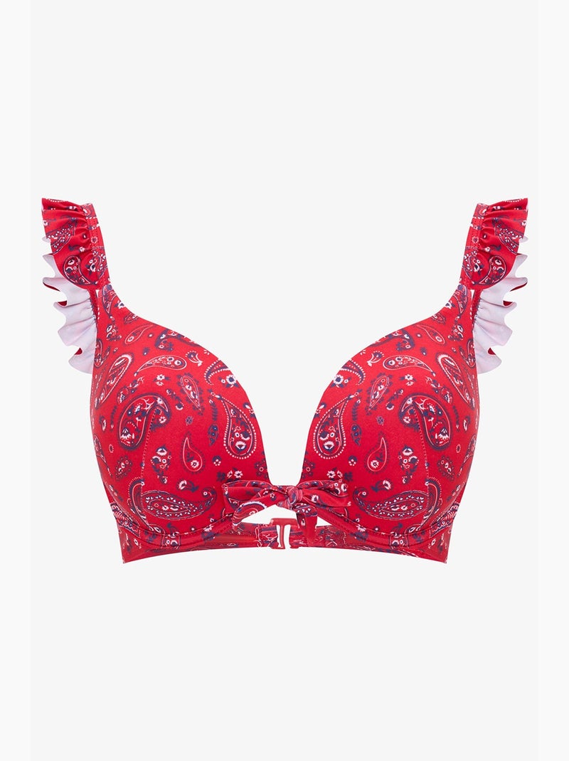 Top bikini bandana intense push-up penti Rosso - Kiabi