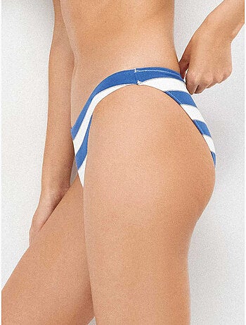 Top bikini bandeau a righe tessute