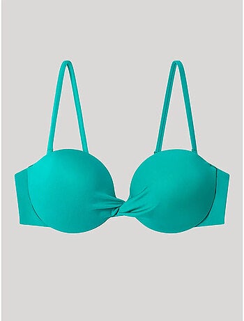 Top bikini bandeau a tinta unita
