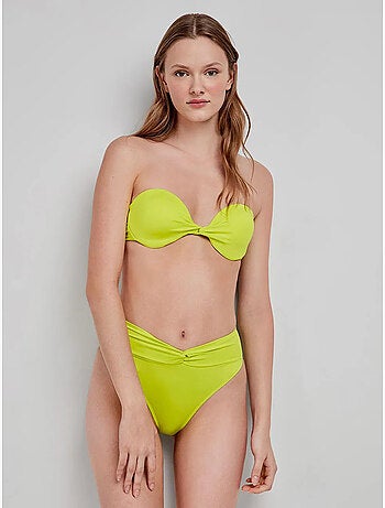Top bikini bandeau a tinta unita