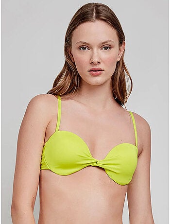 Top bikini bandeau a tinta unita