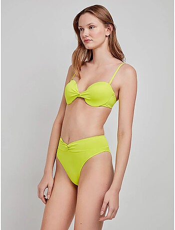 Top bikini bandeau a tinta unita