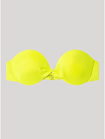 Top bikini bandeau a tinta unita