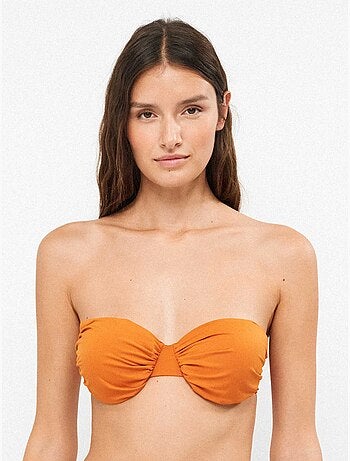 Top bikini bandeau con coppe estraibili