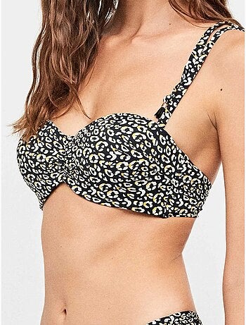 Top bikini bandeau con ferretto in silicone