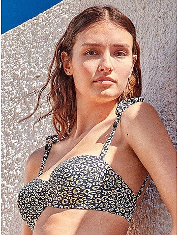 Top bikini bandeau con ferretto in silicone