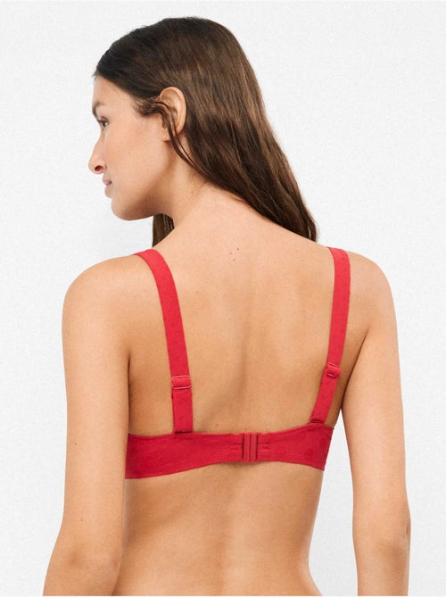 Top bikini bandeau con ferretto silicone jacquard a pois - Kiabi