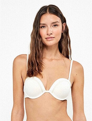 Top bikini bandeau con scollo profondo