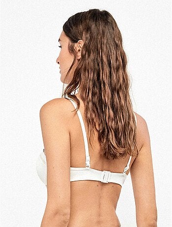 Top bikini bandeau con scollo profondo