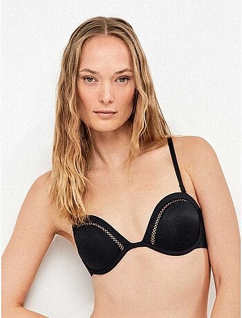 Top bikini bandeau con scollo profondo