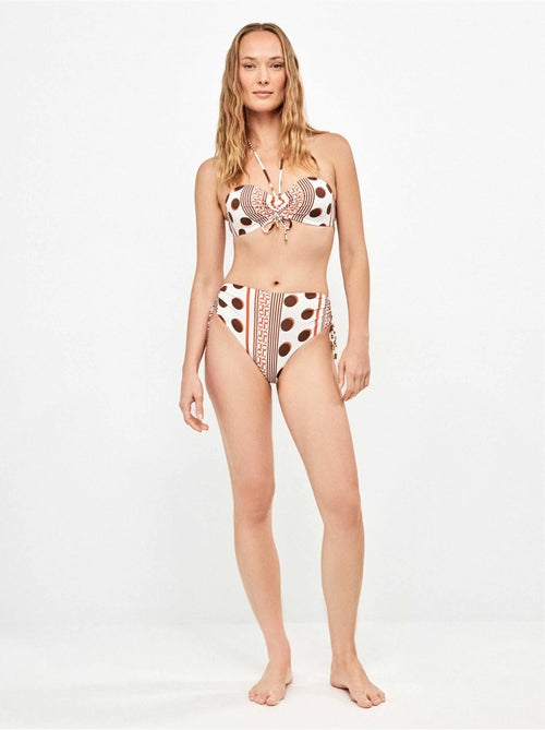 Top bikini bandeau con stampa monogramma - Kiabi Top bikini bandeau con stampa monogramma - Kiabi