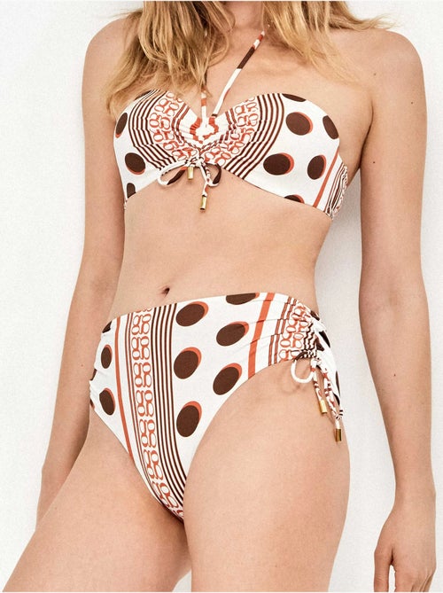 Top bikini bandeau con stampa monogramma - Kiabi Top bikini bandeau con stampa monogramma - Kiabi