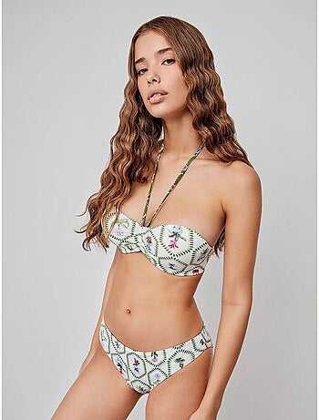 Top bikini bandeau fantasia floreale