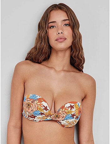 Top bikini bandeau fantasia floreale