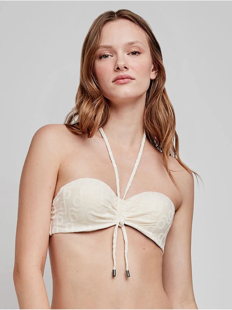 Top bikini bandeau rimovibile Beige - Kiabi