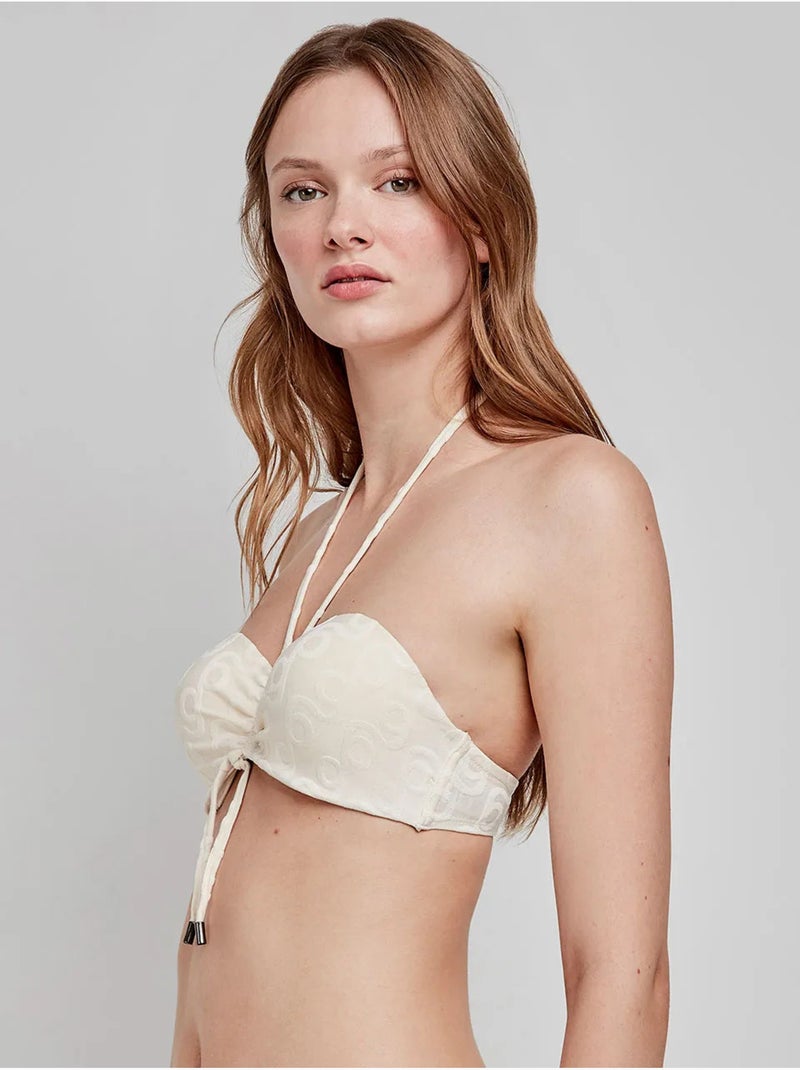 Top bikini bandeau rimovibile Beige - Kiabi