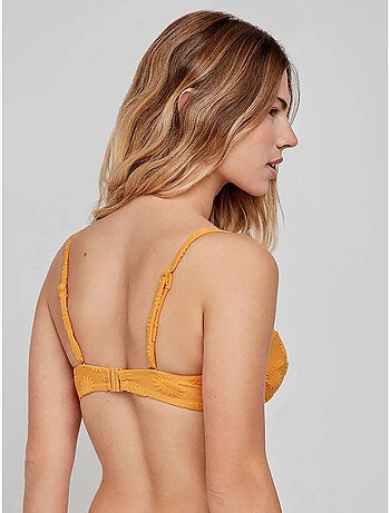 Top bikini bandeau tessuto strutturato
