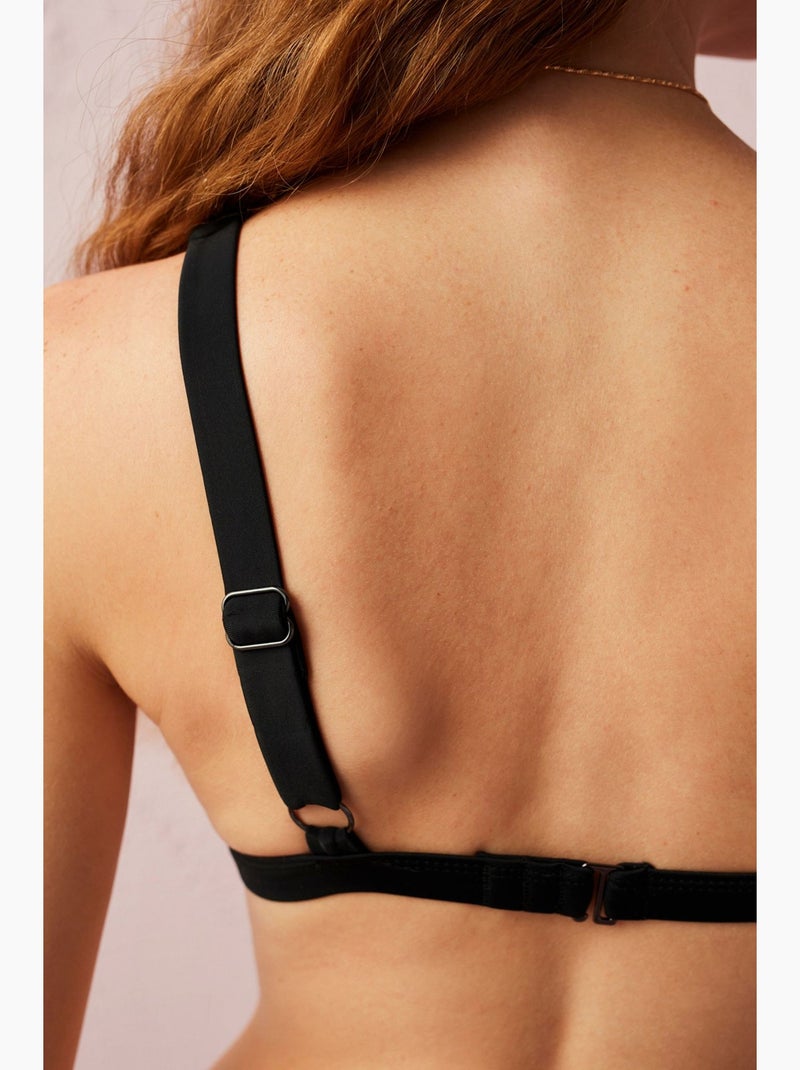Top bikini basic con scollo a v profondo penti Nero - Kiabi