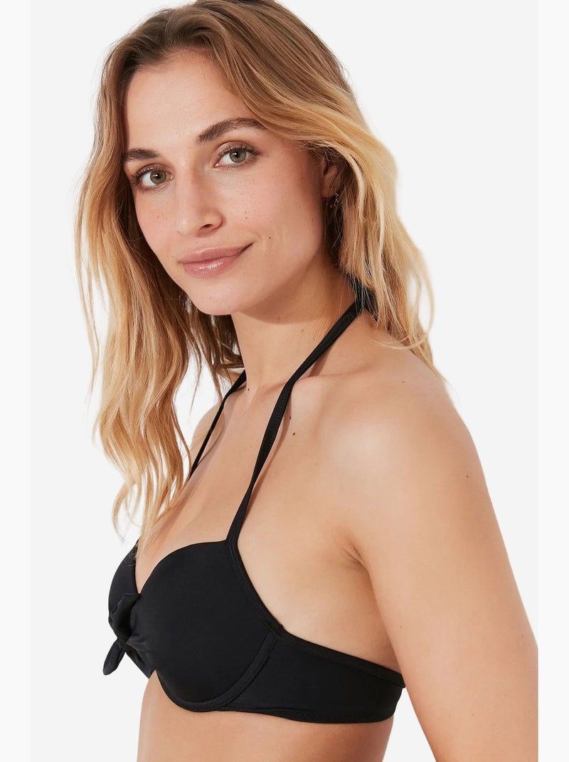 Top bikini basic cup imbottito push-up penti Nero - Kiabi
