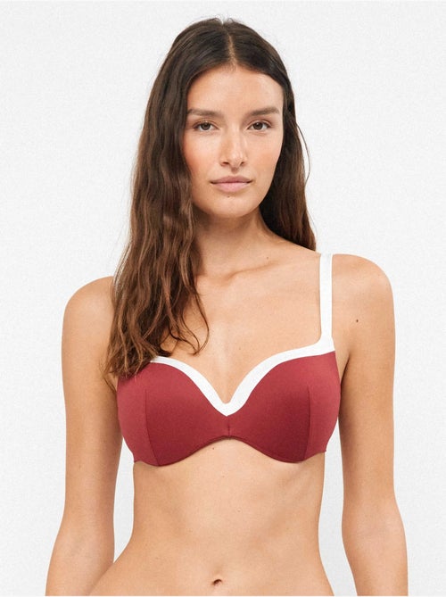 Top bikini bicolore con ferretti integrati - Kiabi Top bikini bicolore con ferretti integrati - Kiabi