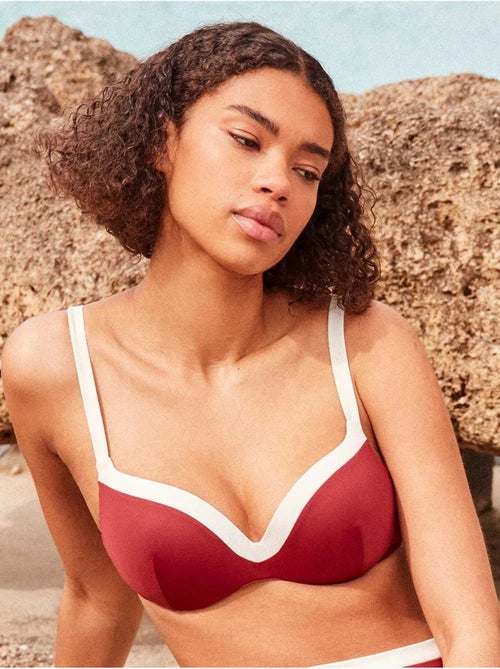 Top bikini bicolore con ferretti integrati - Kiabi Top bikini bicolore con ferretti integrati - Kiabi