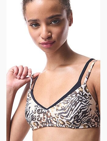 Top bikini brissa con stampa leopardata penti