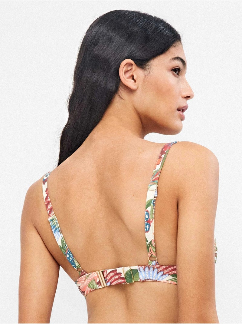 Top bikini capienza stampato tropicale Multicolore - Kiabi