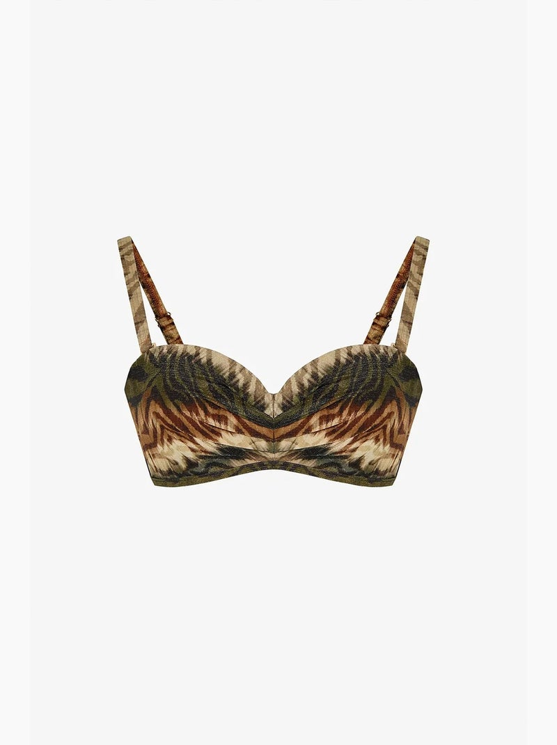 Top bikini cesira lotus zebrato e scintillante penti Marrone - Kiabi