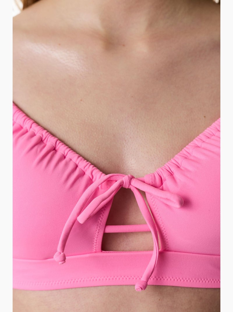 Top bikini con apertura frontale penti Rosa fluo/Solinotes - Kiabi