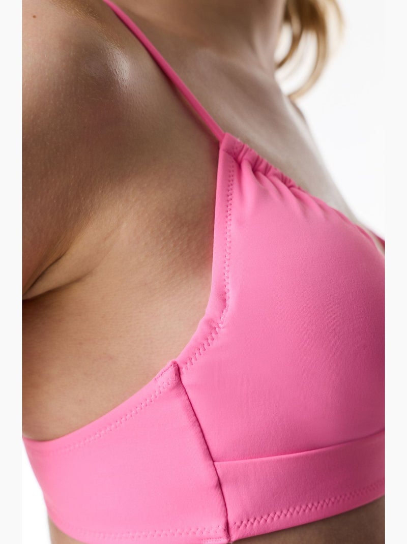 Top bikini con apertura frontale penti Rosa fluo/Solinotes - Kiabi