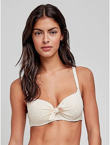 Top bikini con capacità stampa geometrica